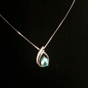 Genuine Sapphire & White Sapphire Platinum Necklace (Fred Meyer Jewelers)